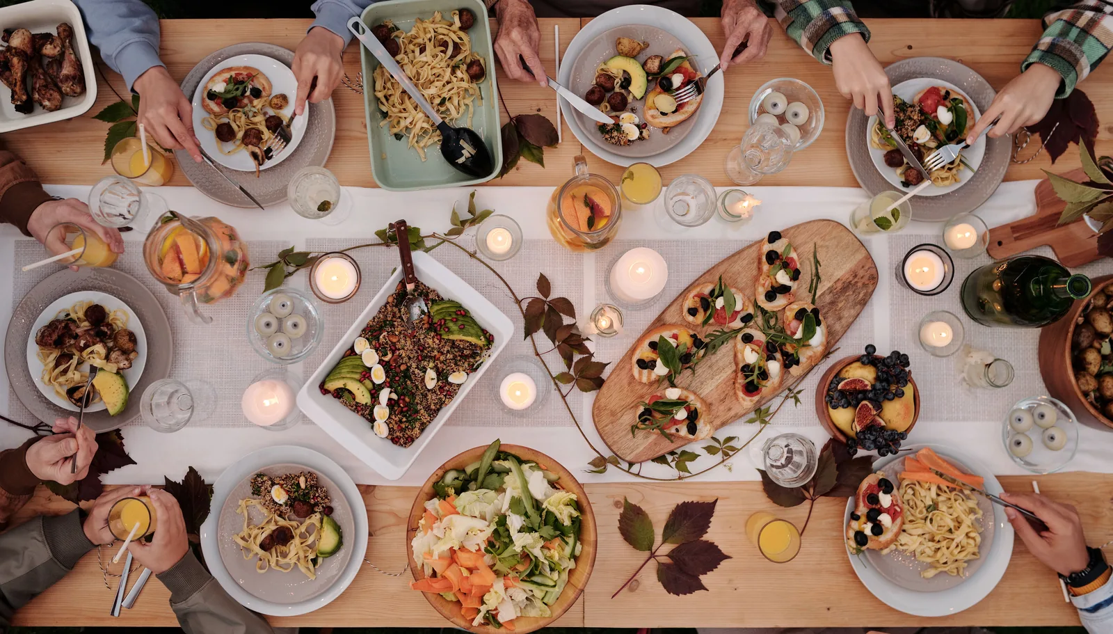 Themed dinner buffet table set for a Las Vegas event